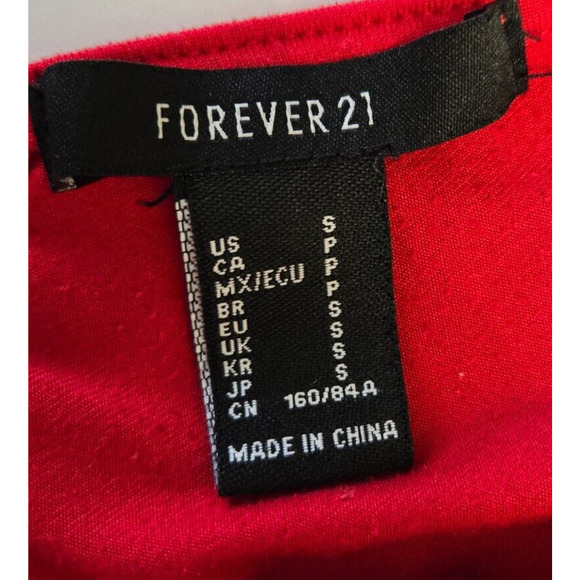 Forever 21 Y2K Top Womens Small Red Ruched Cropped V Neck Stretch Cherry Girl - Picture 4 of 6